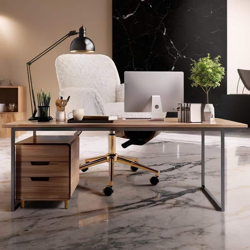 Metal Swivel Home Upholstered Office Chair