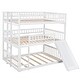 preview thumbnail 12 of 17, Full-Over-Full-Over-Full Triple Bed with Built-in Ladder and Slide , Triple Bunk Bed with Guardrails, Espresso