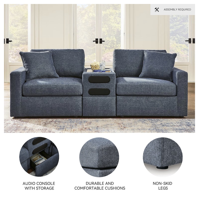 Signature Design by Ashley Modmax 3-Piece Sectional with Audio Console - 93" W x 37" D x 36" H