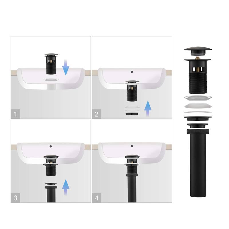 Bathroom Sink Pop Up Drain Stopper Full Cover with overflow