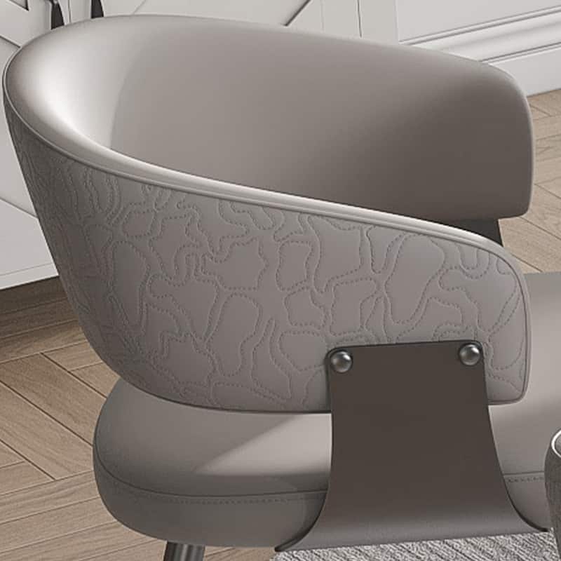 Stylish Dining Chair Set of 2, Faux Leather Armchair with Metal Frame, Modern Breakfast Nook Kitchen Chair