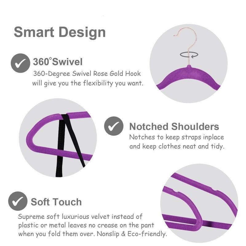 100 Pack Hanger Sets Heavy Duty Velvet Hangers Non Slip &Ultra Thin, Six Colors Option Clothes Hangers