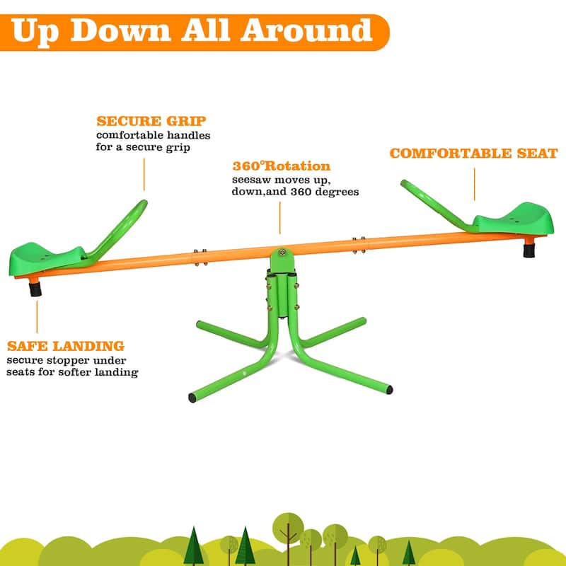 360 ° Indoor/Outdoor Kids Swivel Seesaw and Spin Teeter Totter