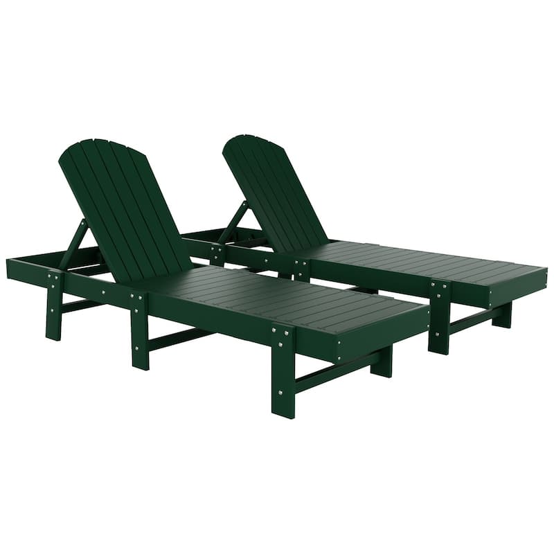 Altura Armless Poly Eco-Friendly All Weather Reclining Chaise Lounge (Set of 2)