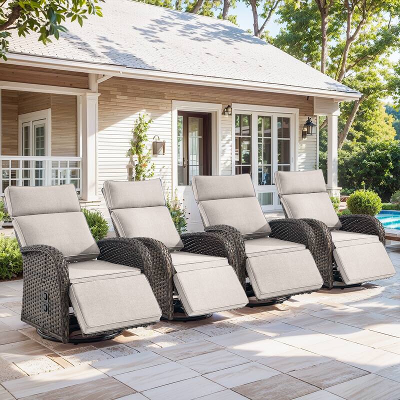 Pocassy Swivel Reclining Chair Lounge Chair with Adjustable Backrest