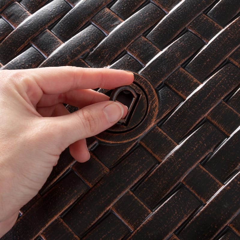 Florence Woven Round Aluminum LPG Fire Pit - N/A