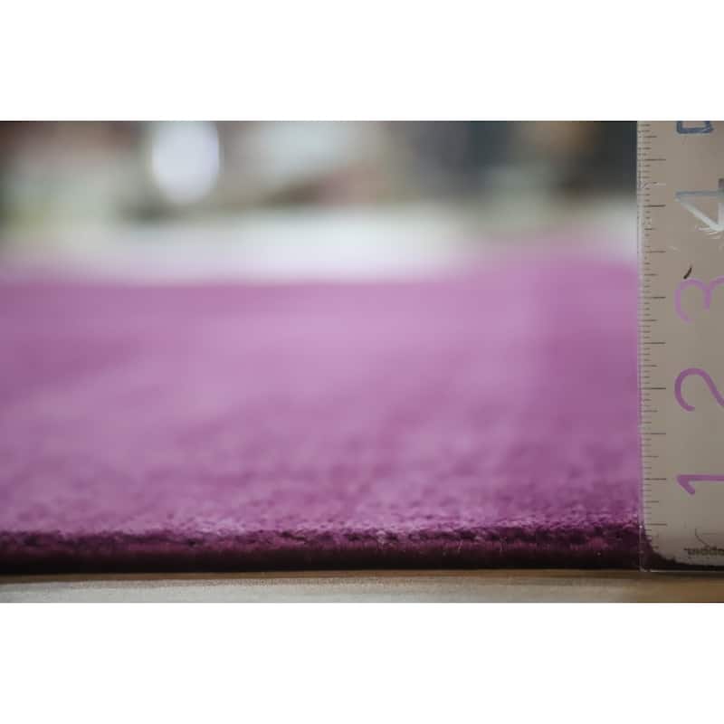 Hand Knotted Oriental 100% Wool Carpet Modern Solid Purples Gabbeh Area Rug - 12' 2'' X 9' 3''