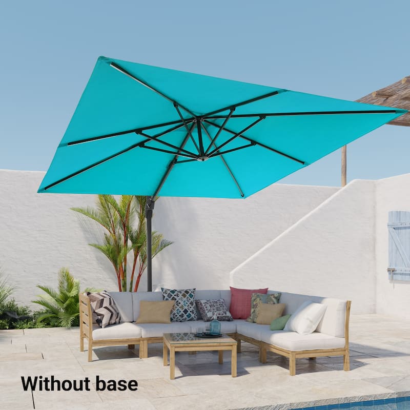 LIVOOSUN 10x10ft Cantilever Patio Offset Hanging Umbrellas - SkyBlue