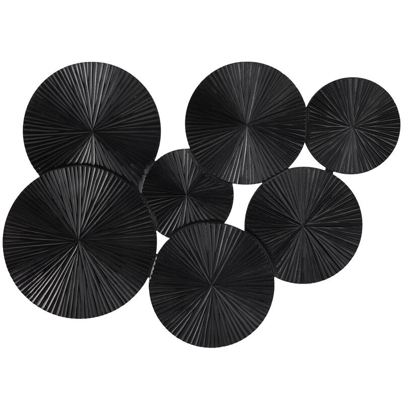 Delicate Wood Carved Pinwheel Plate Wall Decor - White or Black