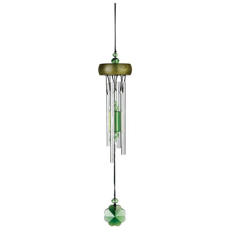 10 in. Woodstock Gem Drop Wind Chime - Shamrock