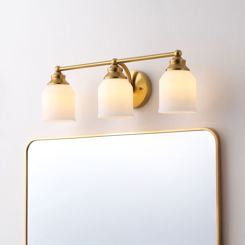 JONATHAN Y Jayne Iron/Frosted Glass LED Vanity Light