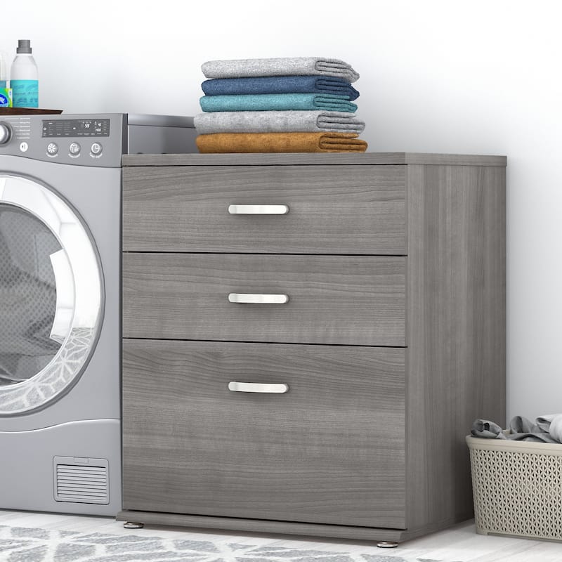 Universal Laundry Room Cabinet with Drawers by Bush Business Furniture - Platinum Gray