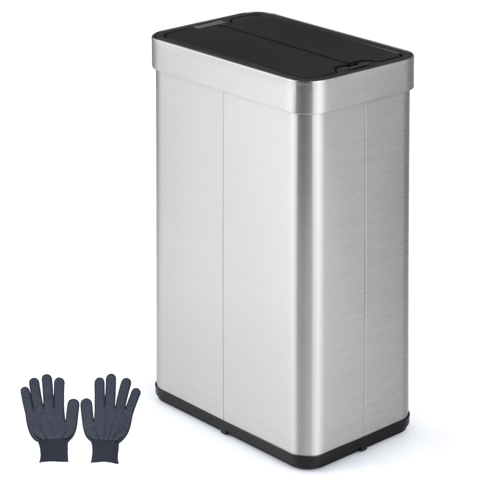 Gymax 16 Gallon Trash Can w/Wing Lids for Bedroom Bathroom Kitchen