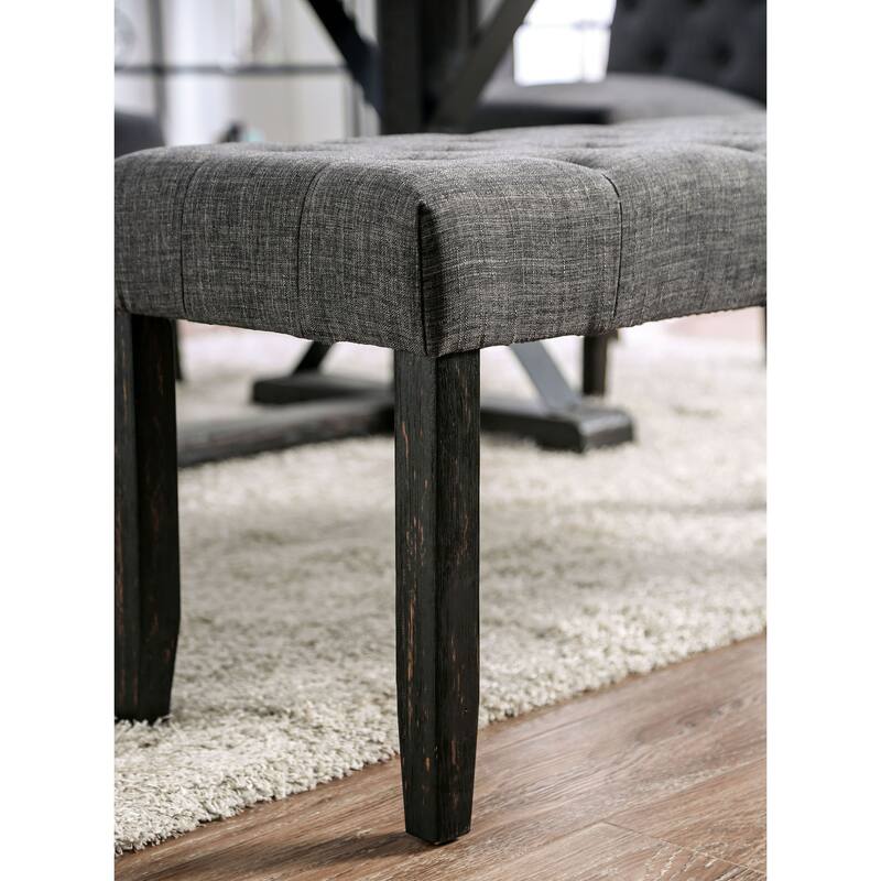 Chalwa Rustic Wood Upholstered 6-Piece Dining Set with Table and 4 Chairs and 1 Bench by Copper Grove