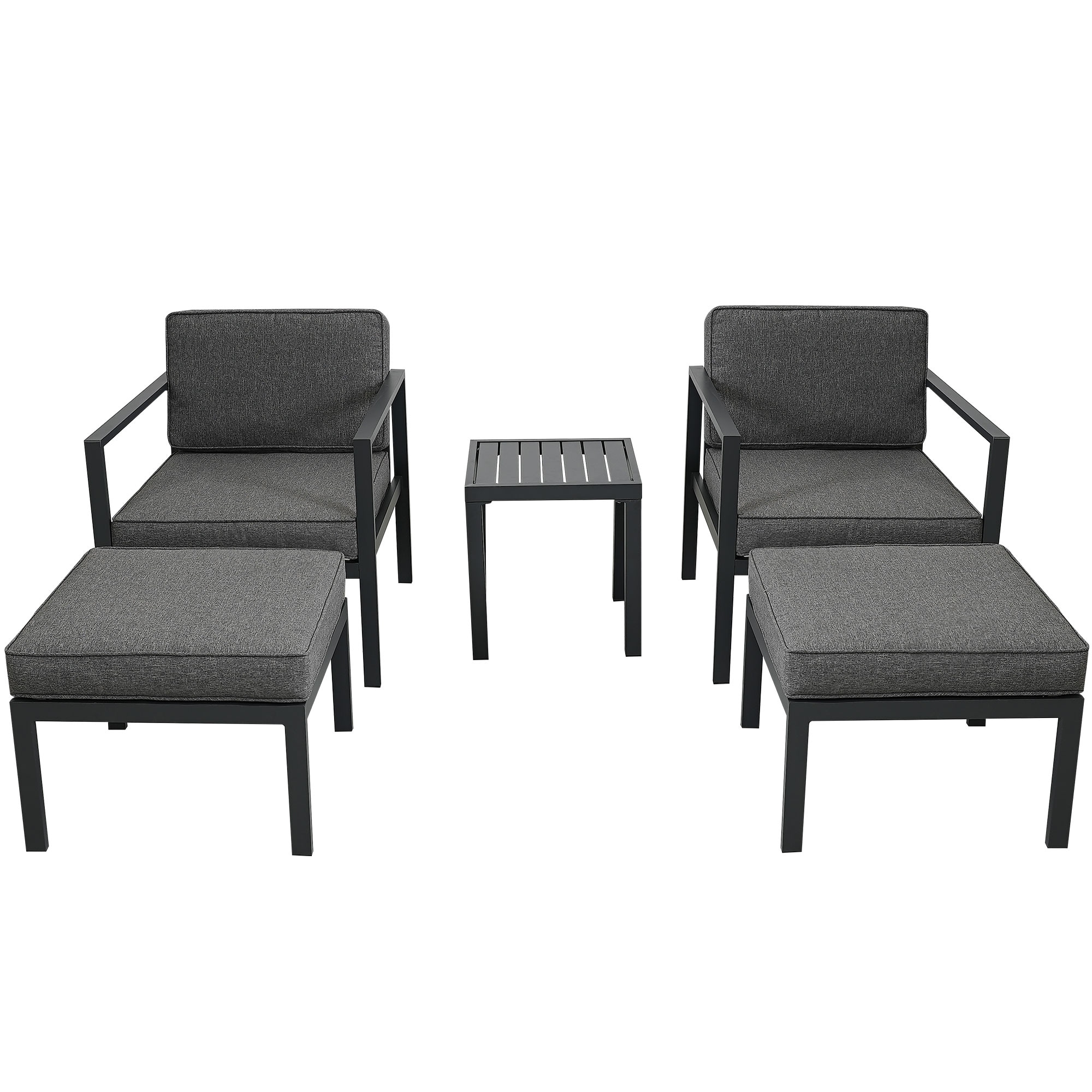 5 Pieces Outdoor Garden Patio Furniture Sets for 4 Cushioned Sofa