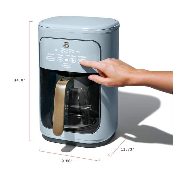 dimension image slide 2 of 6, 14 Cup Programmable Touchscreen Coffee Maker