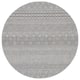 SAFAVIEH Courtyard Zorana Indoor/ Outdoor Waterproof Patio Backyard Rug - 7'1 x 7'1 Round - Black/Grey