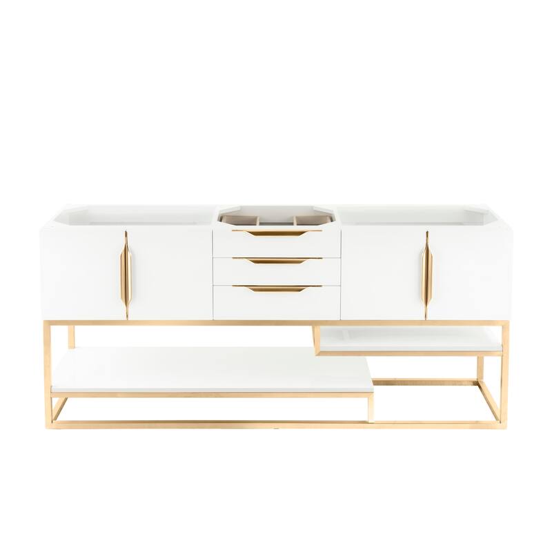James Martin Vanities 983-V72S-RG Columbia 72" Single Free Standing - Glossy White - Painted