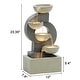 preview thumbnail 11 of 9, Grey Curves and Cascading Bowls Resin Outdoor Fountain with LED Lights