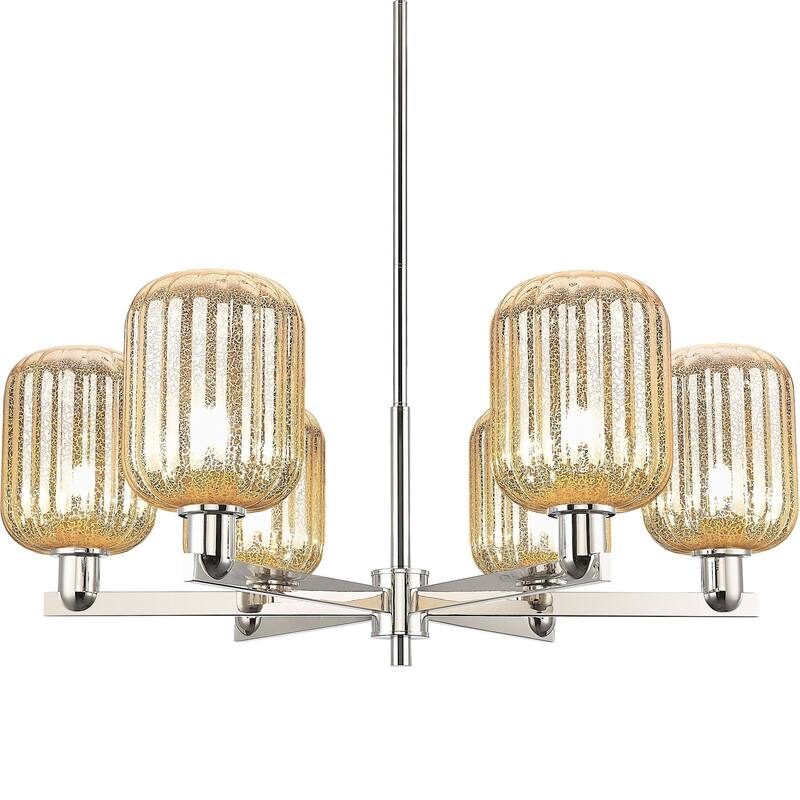 Innovations Lighting 716-6CR-14-24 Preston Chandelier Cylinder Preston - Polished Nickel / Mercury