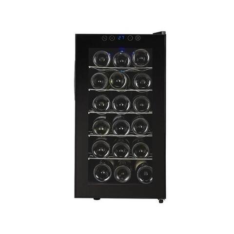 Shop Kalamera Kr 18ajp 18 Bottle Wine Cooler Thermoelectric Black Glass Door Touch Panel Overstock 12180882