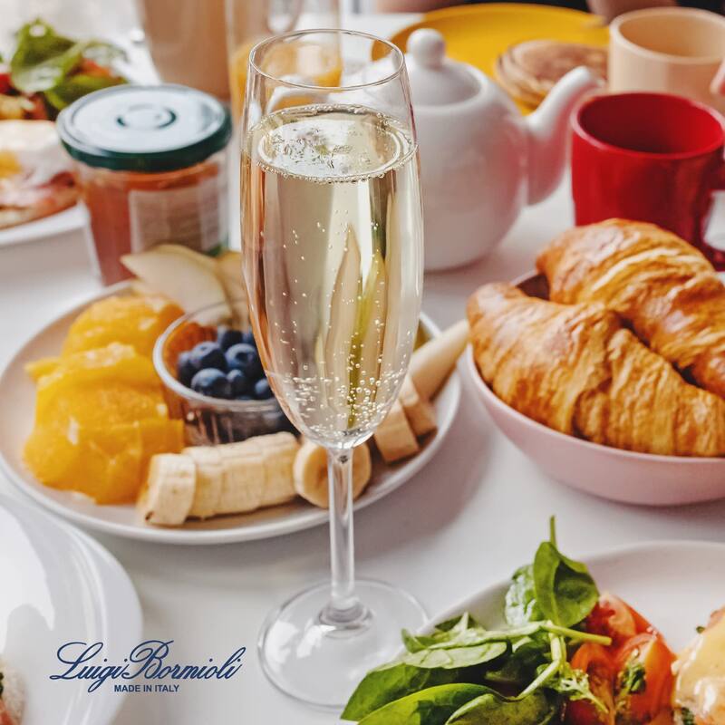 Luigi Bormioli Set of 4 Crescendo Champagne Flute Glasses - 8 oz.