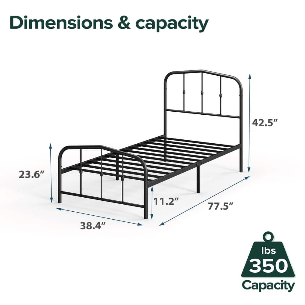 Priage by ZINUS Traditional Metal Platform Bed Frame