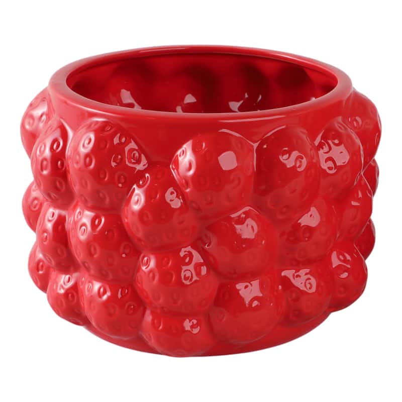 Textured Stoneware Ceramic Planter with Sculpted Bulbous Design