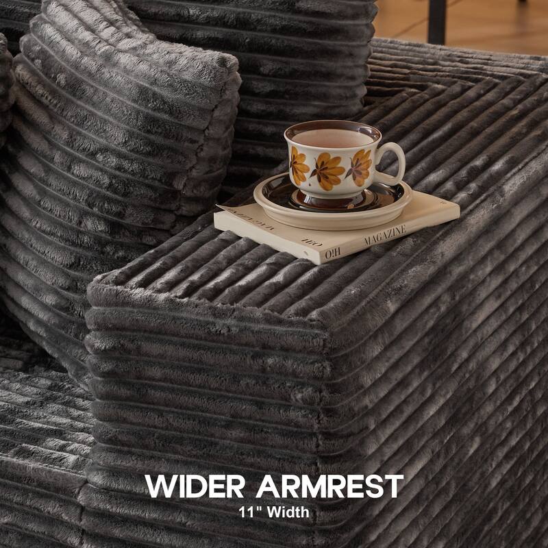 OVIOS All-Foam Plush L-Shaped Sofa​