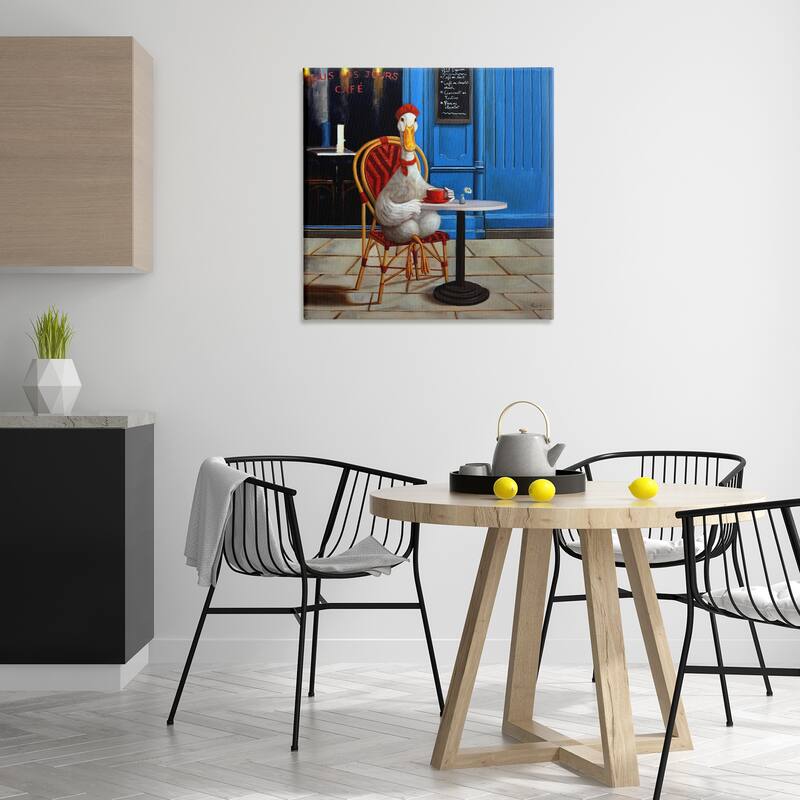 Stupell Trendy Duck at Cafe Canvas Wall Art Design By Lucia Heffernan