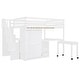 preview thumbnail 18 of 55, Space-Saving Loft Bed with Storage Stairs & Two Drawers, Wooden Full Bed Frmae wiht Shelves Wardrobe, Movable table & Side Desk