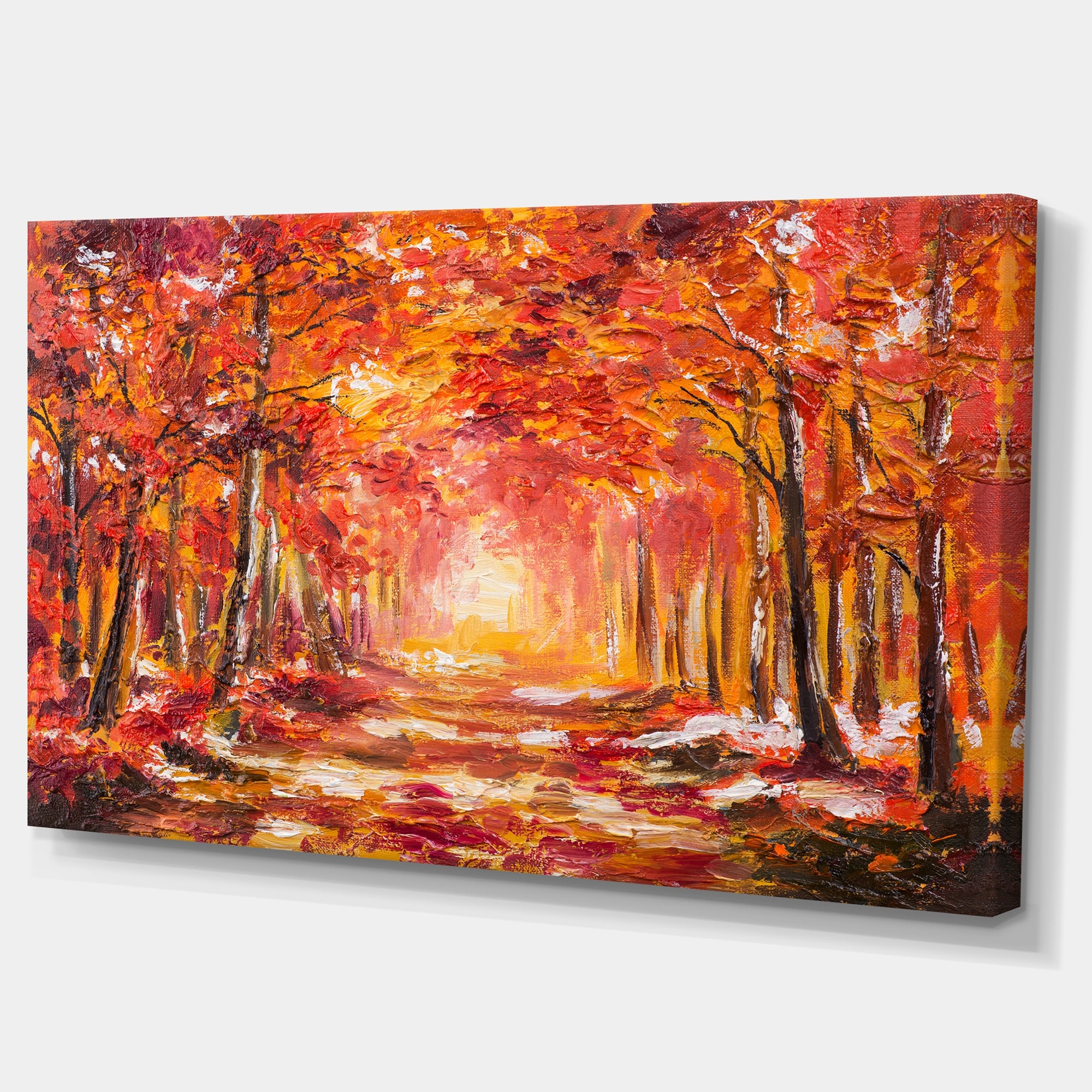 24 x 36 PhotoCanon Art Fall Trees Gallery Wrapped Canvas Landscape Wall Art Red