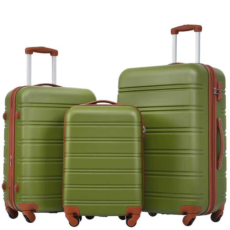 3 Piece Luggage Set Hardside Expandable Spinner Suitcase with TSA Lock Aluminum Handle 20" 24" 28"