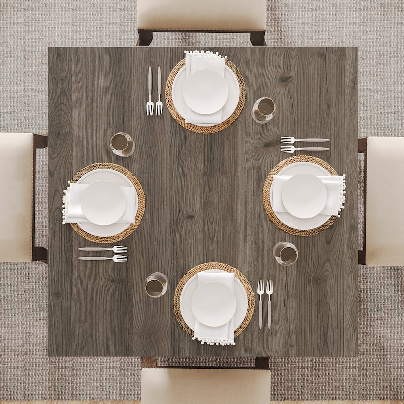 Square Dining Table for 4, 31.5-Inch Kitchen Table with Pedestal Base - 31.5"D x 31.5"W x 29.53"H