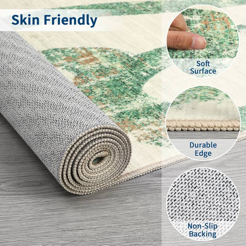 Modern Washable Area Rug Animal Snake Pattern Rug Home Decor Snake Carpet, Low Pile Non Slip Rug