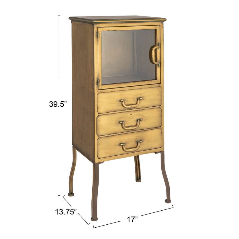 Sleek Metal Cabinet Storage with 3 Drawers