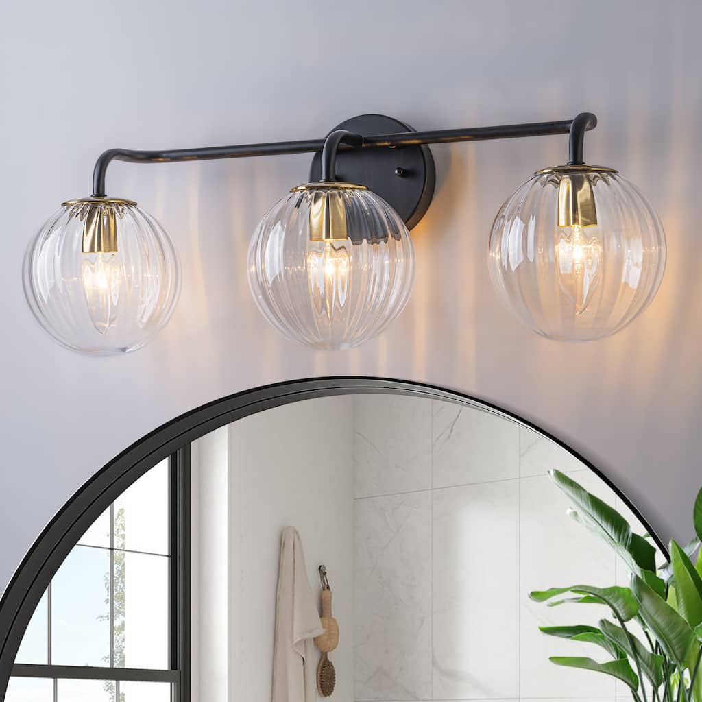 Starsky 3-Lights Modern Dimmable Glass Bathroom Vanity Light