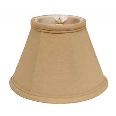 5" Parchment Biege Premium Set of 6 Chandelier Linen Lampshades - 5"x5"x5"