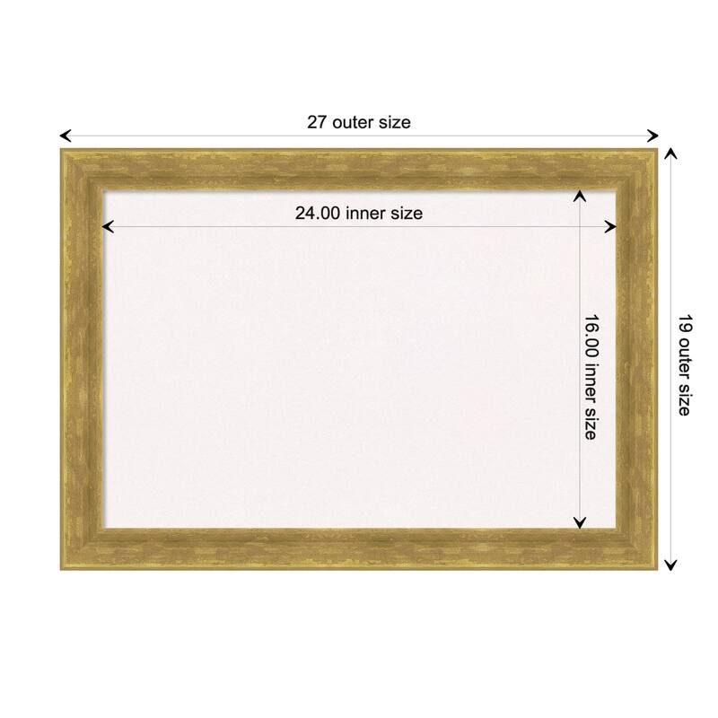 Angled Gold Wood Framed White Corkboard Bulletin Board, Organization Board, Pin Board - Board Size 24x16