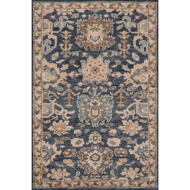 Nuloom Tirelle Hand Knotted Wool Area Rug - 7' 6" x 9' 6" - Navy - Rectangle
