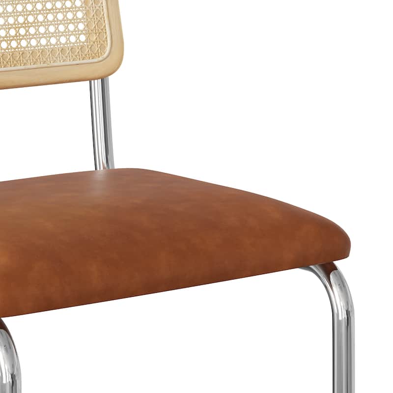 Hayward Cane Back Vegan Leather Counter Height Stool (Set of 2)