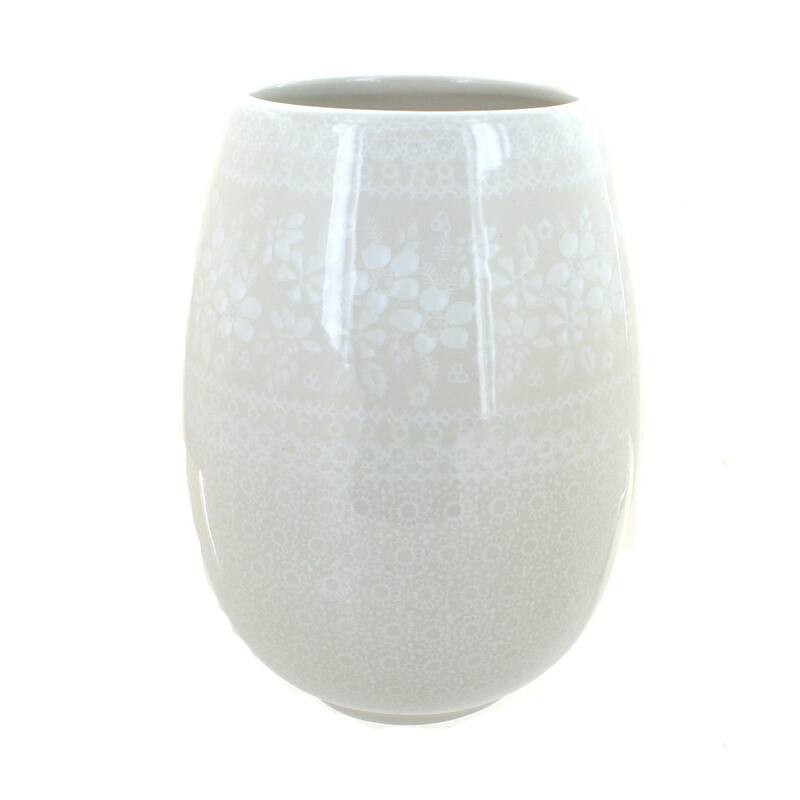 Blue Rose Polish Pottery W020 Manufaktura Vase - White Lace