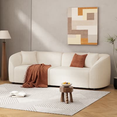 Christopher Knight Home - Allegra Modern 87” 3-Seat Upholstered Curved Sofa