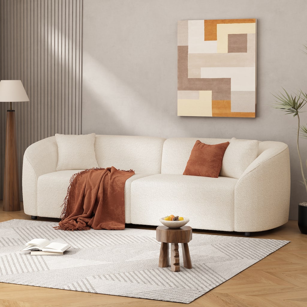 Christopher Knight Home - Allegra Modern 87” 3-Seat Upholstered Curved Sofa