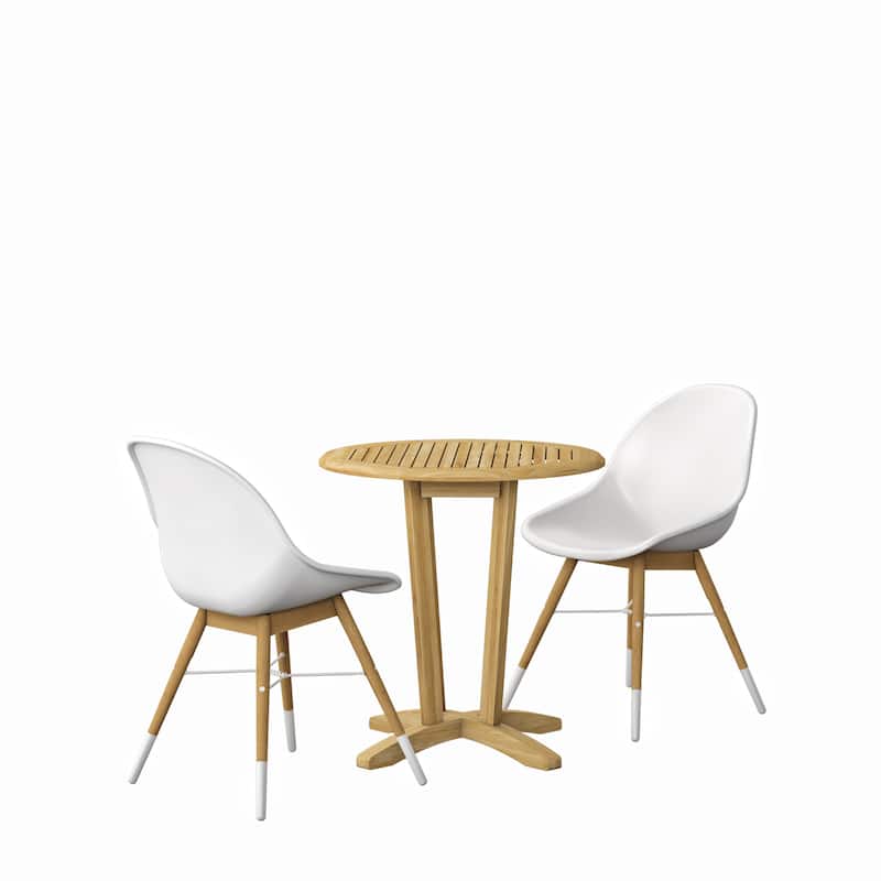 Amazonia Sunriver 3-Piece Certified Teak Patio Bistro set