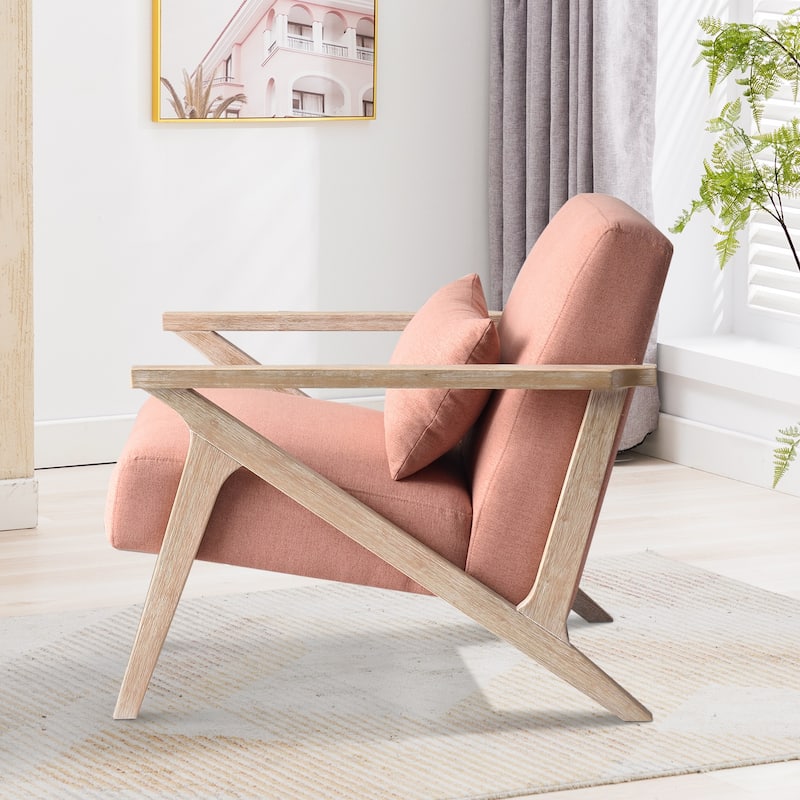 Accent Armchair Solid Hardwood Upholstered