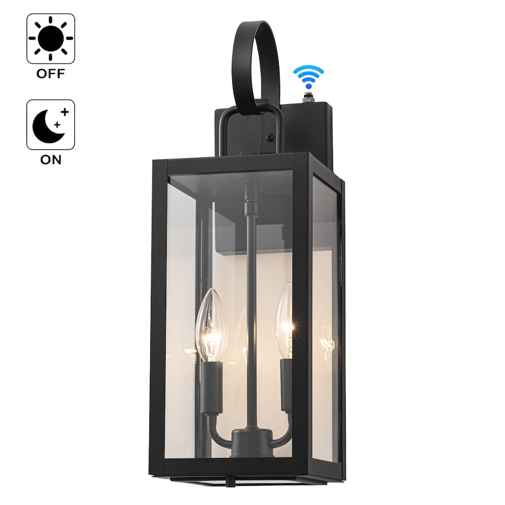 C Cattleya 1 Pack 2-Light 18.25-in Dusk to Dawn Outdoor Wall Light with Close Bottom