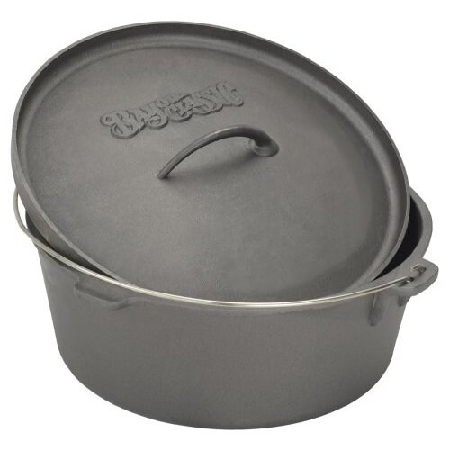 Bayou Classic 7400 4 Quart Cast Iron Dutch Oven - PEWTER
