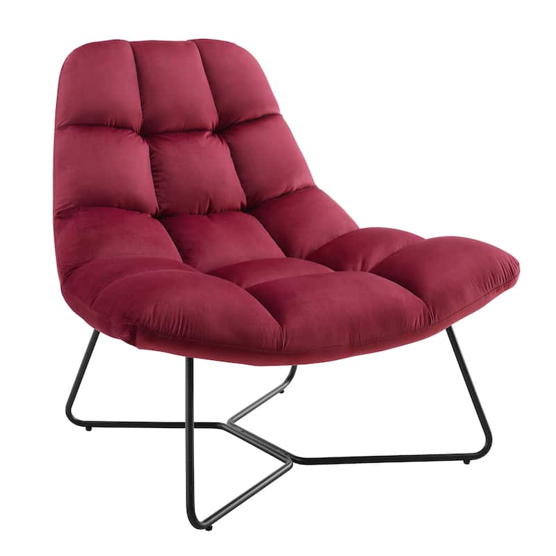 Corvus Ferrell Velvet Accent Lounge Chair