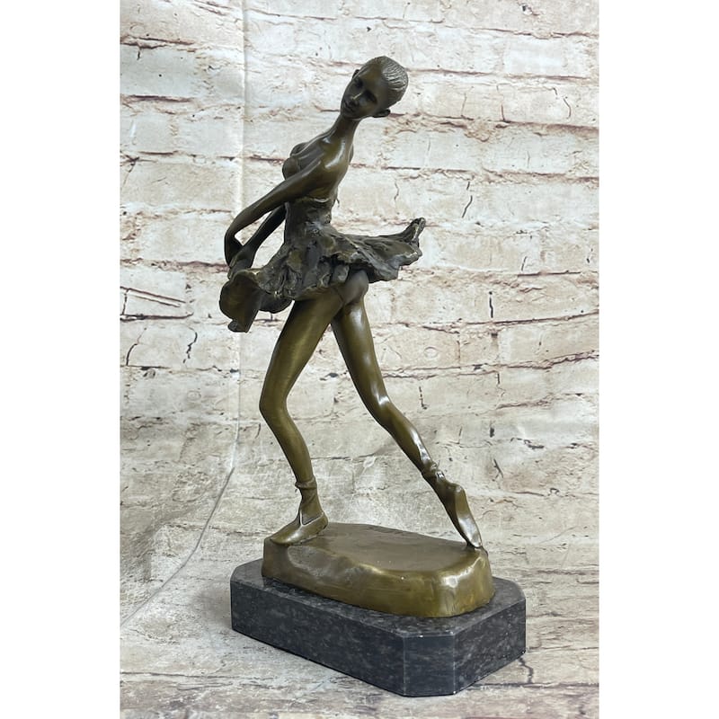 Edgar Degas Ballerina Bronze Sculpture Marble Base Figurine Figure Sale Home Art